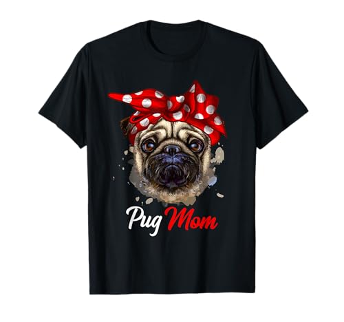 Mops Mama Pug Mom Hund Frauchen Muttertag Geschenk T-Shirt von Die Besten Mops & Pug Motiv Geschenkideen