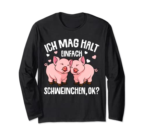 Ich mag halt Schweinchen Mädchen Damen Kinder Schwein Langarmshirt von Die Besten Schweine Flüsterer Geschenke