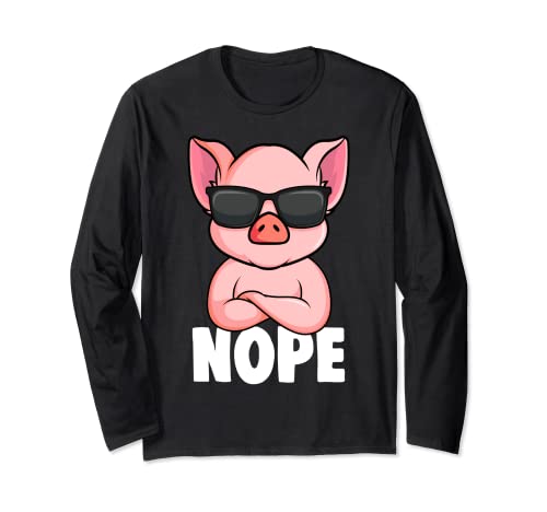 Schweine Nope Schweinchen Kinder Mädchen Schwein Langarmshirt von Die Besten Schweine Flüsterer Geschenke