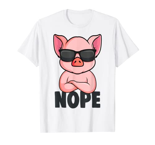 Schweine Nope Schweinchen Kinder Mädchen Schwein T-Shirt von Die Besten Schweine Flüsterer Geschenke