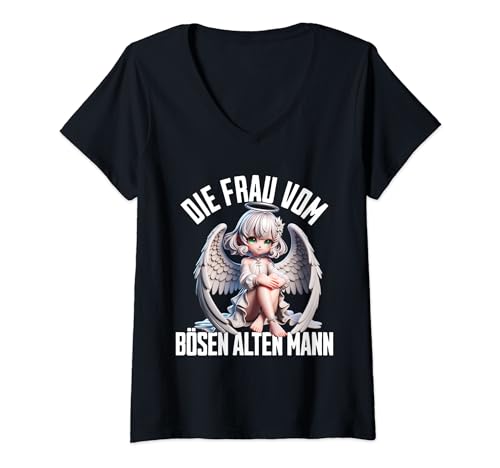 Damen Die Frau Vom Bösen Alten Mann T-Shirt mit V-Ausschnitt von Die Böse Alte Frau