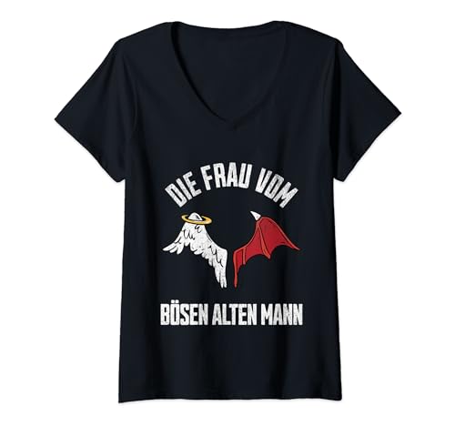 Damen Die Frau Vom Bösen Alten Mann T-Shirt mit V-Ausschnitt von Die Böse Alte Frau