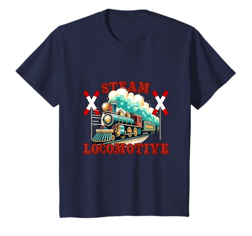 Dampflok für Jungs die Eisenbahn lieben T-Shirt von Die Dampflok als Motiv für Kinder.