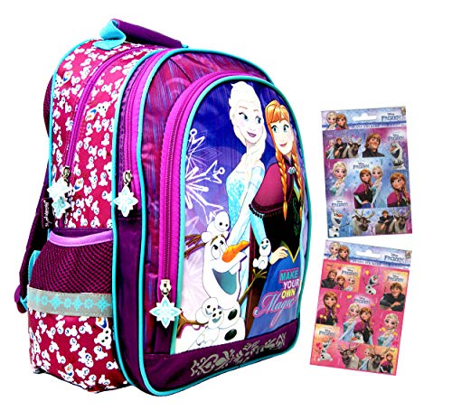 Die Eiskönigin - Rucksack/Schulrucksack - 39 x 29 x 16 cm - passend für DIN A4 - Motiv: Anna & ELSA & Olaf - für Schule, Sport + Freizeit + 16 Aufkleber von Die Eiskönigin