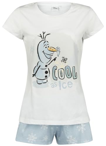 Die Eiskönigin Snowflakes Frauen Schlafanzug weiß/blau XL 100% Baumwolle Disney, Fan-Merch, Filme von Die Eiskönigin