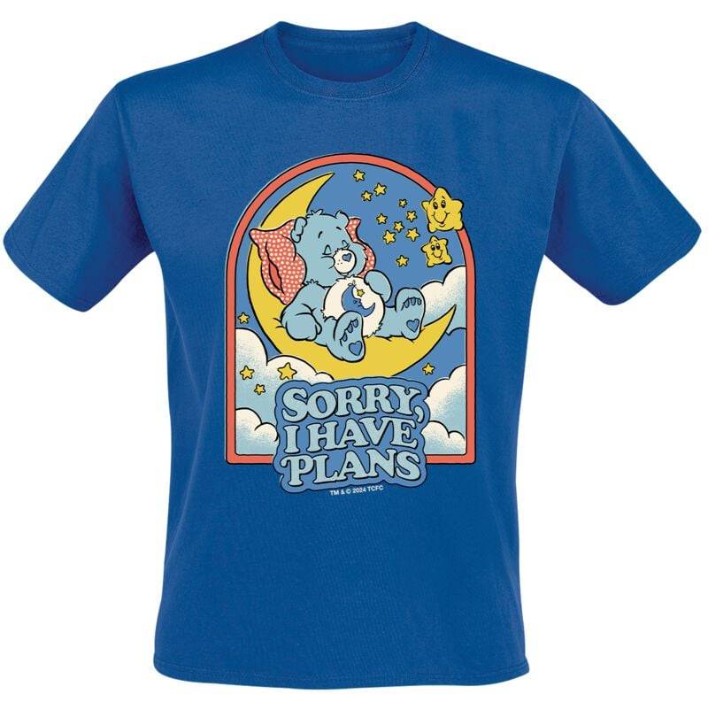 Die Glücksbärchis Sorry I Have Plans T-Shirt blau in M von Die Glücksbärchis