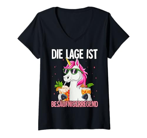 Damen Ich Bin Dier Um Zu Feiern Die Lage Ist Besäufniserregend T-Shirt mit V-Ausschnitt Damen Ich Bin Dier Um Zu Feiern Die Lage Ist Besäufniserregend T-Shirt mit V-Ausschnitt von Die Lage Ist Besäufniserregend