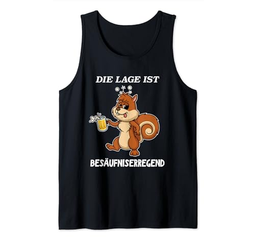 T-Shirt Herren lustig Damen Spruch Tank Top von Die Lage ist besäufniserregend