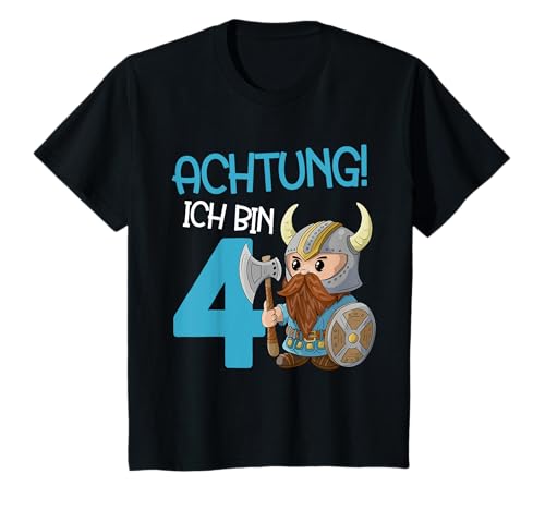 Kinder 4 Jahre alt, 4. Geburtstag Ritter 4. Geburtstag Wikinger T-Shirt Kinder 4 Jahre alt, 4. Geburtstag Ritter 4. Geburtstag Wikinger T-Shirt von Die Ritterburg Kindergeburtstag Ritter Wikinger