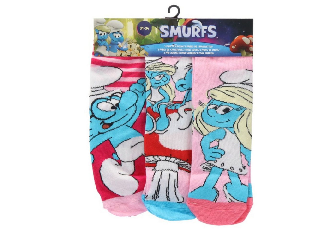 Die Schlümpfe Socken 3er-Pack Kindersocken farbenfroh & komfortabel von Die Schlümpfe