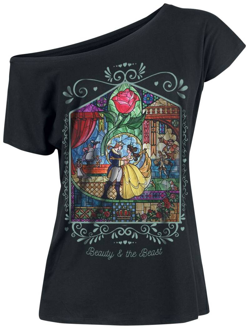 Die Schöne und das Biest Rose T-Shirt schwarz in 4XL von Die Schöne und das Biest