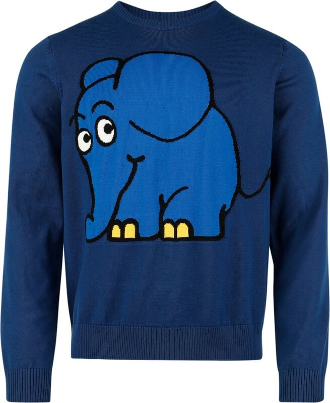 Die Sendung mit der Maus Elefant Strickpullover blau in S von Die Sendung mit der Maus
