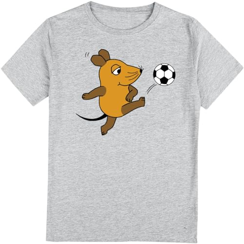 Die Sendung mit der Maus Kids - Die Maus - Fußball Unisex T-Shirt grau meliert 98 von Die Sendung mit der Maus