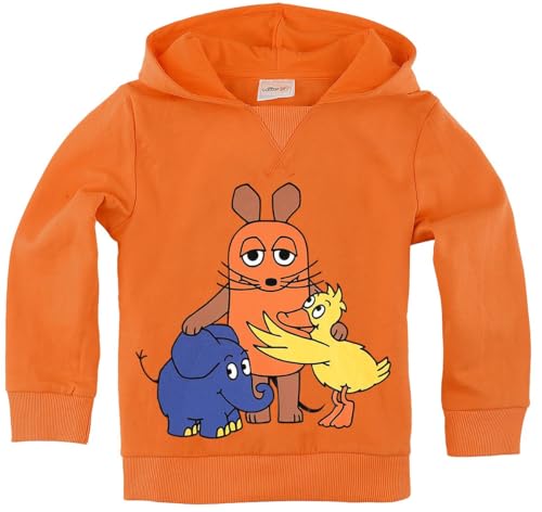 Die Sendung mit der Maus Kids - Maus Group Frauen Kapuzenpullover orange 128 von Die Sendung mit der Maus