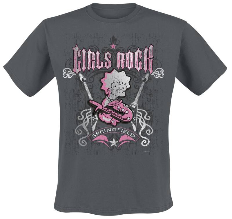 Die Simpsons Girls Rock T-Shirt charcoal in XXL von Die Simpsons