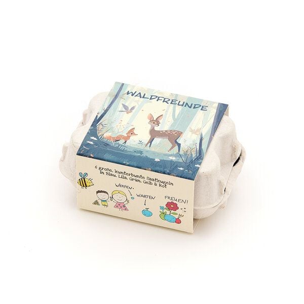 Die Stadtgärtner 6 bunte Blumenmurmeln im Eierkarton - Waldfreunde I Waldgeburtstag I Geschenk Kinder von Die Stadtgärtner
