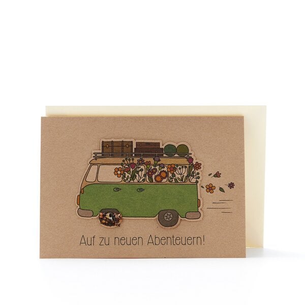 Die Stadtgärtner Grußkarte für Camper I VW Bus / Bulli mit Blumensamen zum Einpflanzen von Die Stadtgärtner