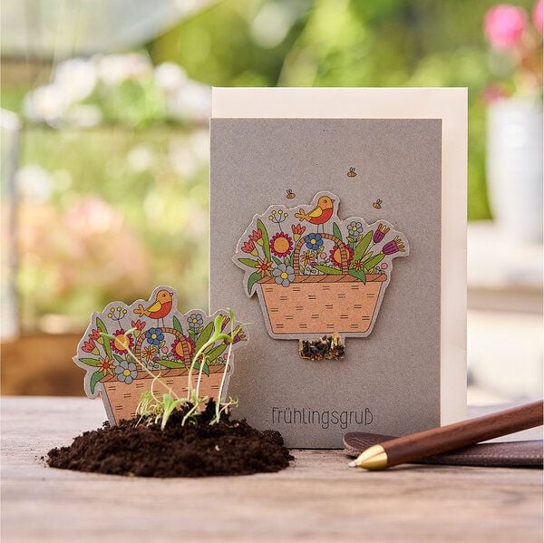 Die Stadtgärtner Osterkarte "Frühlingsgruß" I Karte zu Ostern oder Frühling I Ostergrußkarte mit Saatgut I Grußkarte "Frohe Ostern" von Die Stadtgärtner