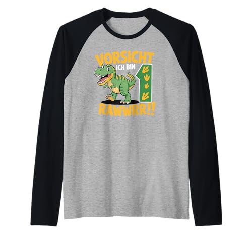 Kinder 1 Jahre Dinosaurier Dino 1 Geburtstag ich Bin 1 Junge Raglan von Die besten Dinosaurier Geburtstagsshirt Geschenke