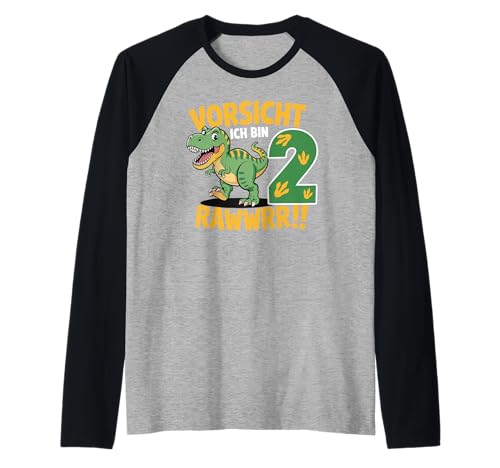 Kinder 2 Jahre Dinosaurier Dino 2 Geburtstag ich Bin 2 Junge Raglan von Die besten Dinosaurier Geburtstagsshirt Geschenke