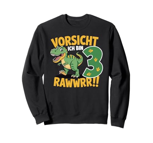 Kinder 3 Jahre Dinosaurier Dino 3 Geburtstag ich Bin 3 Junge Sweatshirt von Die besten Dinosaurier Geburtstagsshirt Geschenke