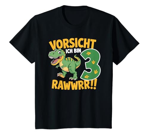 Kinder 3 Jahre Dinosaurier Dino 3 Geburtstag ich Bin 3 Junge T-Shirt von Die besten Dinosaurier Geburtstagsshirt Geschenke