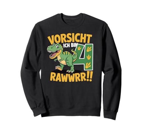Kinder 4 Jahre Dinosaurier Dino 4 Geburtstag ich Bin 4 Junge Sweatshirt von Die besten Dinosaurier Geburtstagsshirt Geschenke