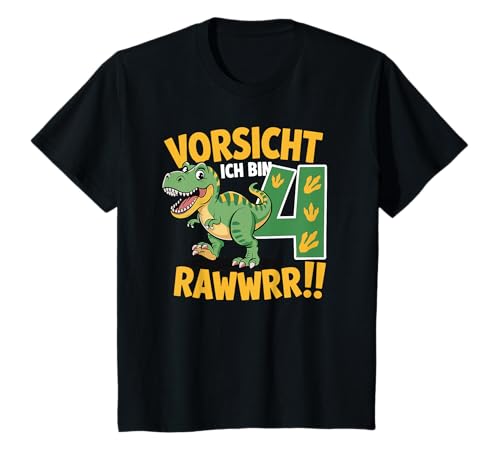Kinder 4 Jahre Dinosaurier Dino 4 Geburtstag ich Bin 4 Junge T-Shirt von Die besten Dinosaurier Geburtstagsshirt Geschenke