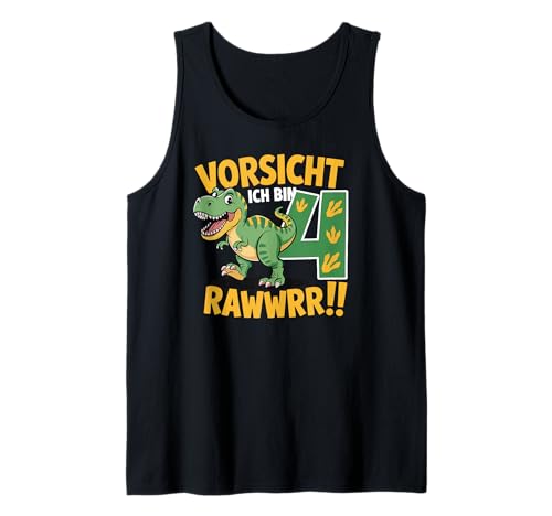 Kinder 4 Jahre Dinosaurier Dino 4 Geburtstag ich Bin 4 Junge Tank Top von Die besten Dinosaurier Geburtstagsshirt Geschenke