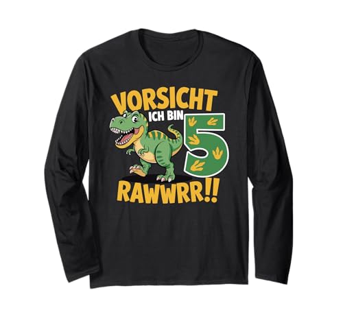 Kinder 5 Jahre Dinosaurier Dino 5 Geburtstag ich Bin 5 Junge Langarmshirt von Die besten Dinosaurier Geburtstagsshirt Geschenke