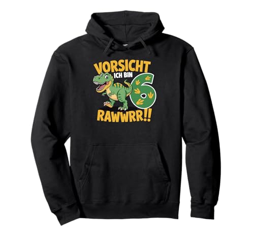 Kinder 6 Jahre Dinosaurier Dino 6 Geburtstag ich Bin 6 Junge Pullover Hoodie von Die besten Dinosaurier Geburtstagsshirt Geschenke