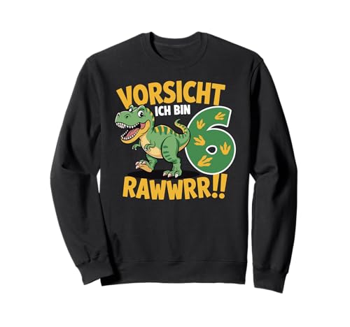 Kinder 6 Jahre Dinosaurier Dino 6 Geburtstag ich Bin 6 Junge Sweatshirt von Die besten Dinosaurier Geburtstagsshirt Geschenke