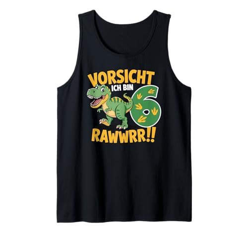 Kinder 6 Jahre Dinosaurier Dino 6 Geburtstag ich Bin 6 Junge Tank Top von Die besten Dinosaurier Geburtstagsshirt Geschenke