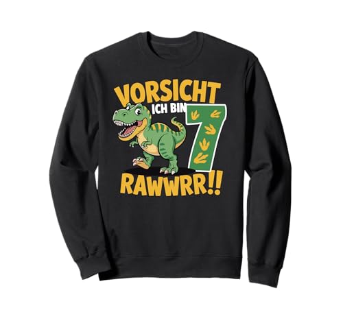 Kinder 7 Jahre Dinosaurier Dino 7 Geburtstag ich Bin 7 Junge Sweatshirt von Die besten Dinosaurier Geburtstagsshirt Geschenke