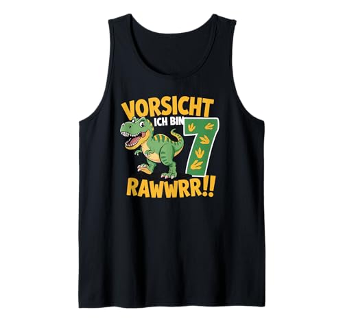 Kinder 7 Jahre Dinosaurier Dino 7 Geburtstag ich Bin 7 Junge Tank Top von Die besten Dinosaurier Geburtstagsshirt Geschenke