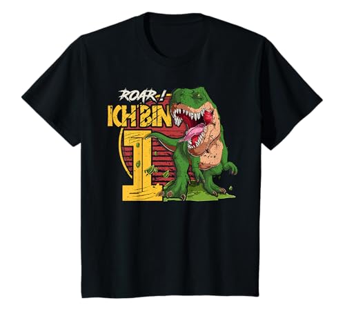 Kinder Dinosaurier 1 Geburtstagsdeko I Am 1 Dino Jungen 1 Jahr T-Shirt von Die besten Dinosaurier Geburtstagsshirt Geschenke