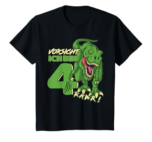 Dinosaurier 4 Geburtstag Deko ich bin 4 Dino Jungen 4 Jahre T-Shirt von Die besten Dinosaurier Geburtstagsshirt Geschenke