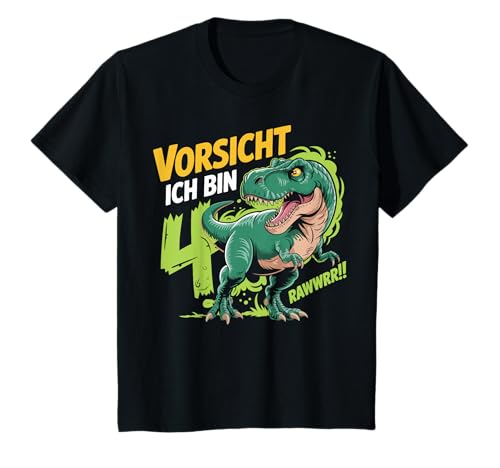 Kinder Dinosaurier 4 Geburtstag Deko ich bin 4 Dino Jungen 4 Jahre T-Shirt von Die besten Dinosaurier Geburtstagsshirt Geschenke
