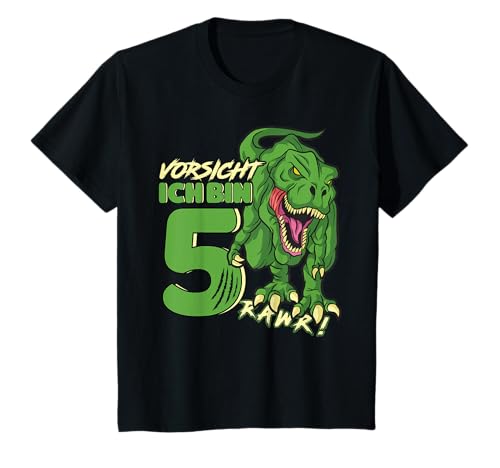 Dinosaurier 5 Geburtstag Deko ich bin 5 Dino Jungen 5 Jahre T-Shirt von Die besten Dinosaurier Geburtstagsshirt Geschenke