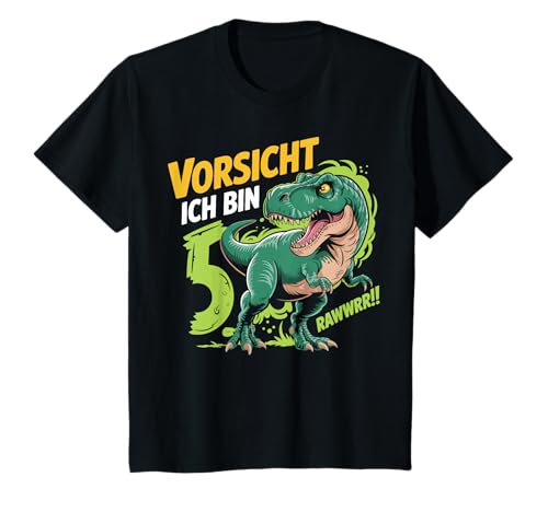 Kinder Dinosaurier 5 Geburtstag Deko ich bin 5 Dino Jungen 5 Jahre T-Shirt von Die besten Dinosaurier Geburtstagsshirt Geschenke