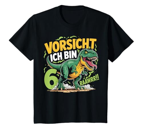 Kinder Dinosaurier 6 Geburtstag Deko ich bin 6 Dino Jungen 6 Jahre T-Shirt von Die besten Dinosaurier Geburtstagsshirt Geschenke