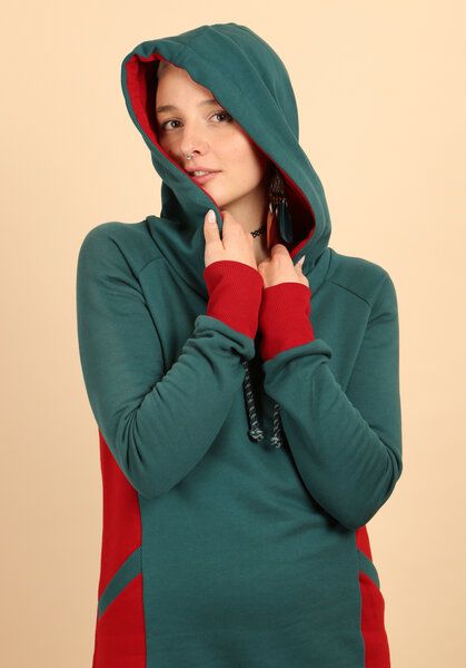 Die rote Zora Hoodiekleid mit Taschen von Die rote Zora