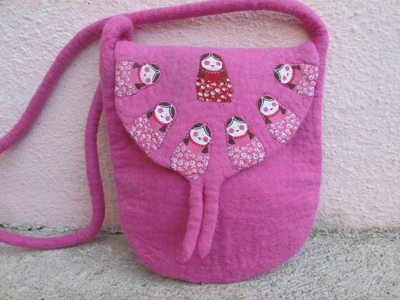 Filztasche Matruschka Appliziert Von Hand Felt Bag von DieAltePosthalterei
