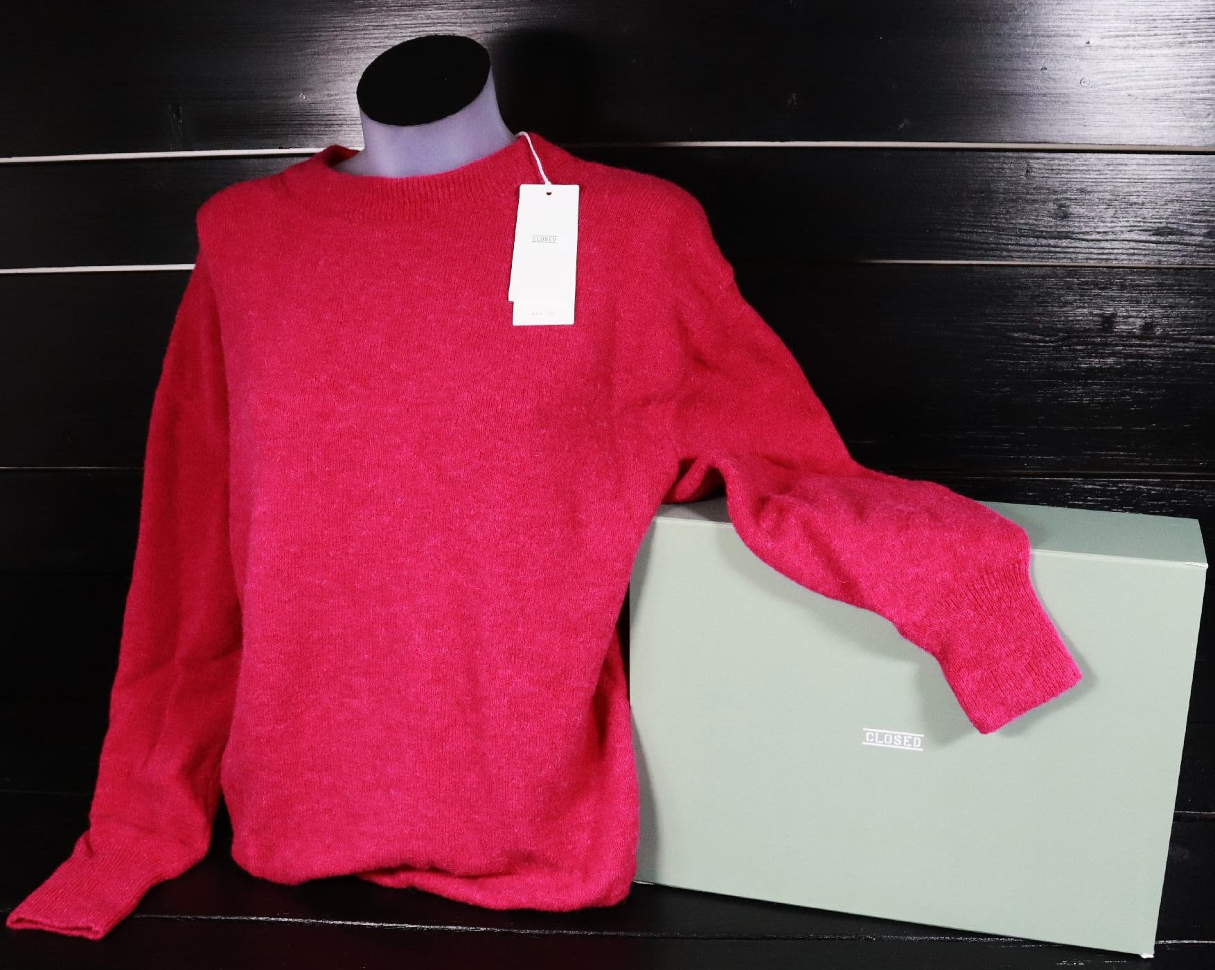 Closed Womens Knit Pullover Gr. L No C96606 Alpaka-Anteil in Hibiscus Pink #w von DieAufraeumerDE