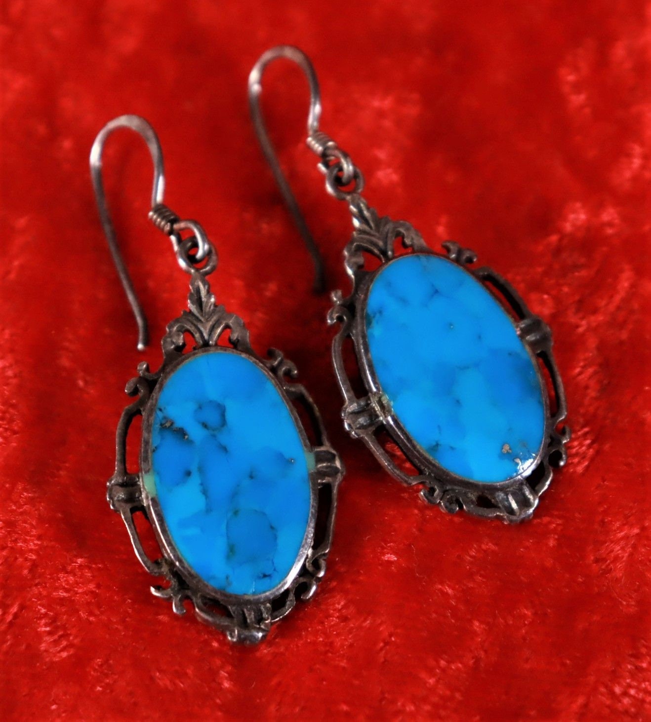 Edle 925 Silber Ohrhänger/Blau Vintage Ohrringe 14#z von DieAufraeumerDE