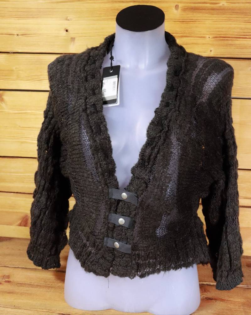 Nü By Staff-Woman Lochstrick Jacke Anthrazit, Knit Cardigan Größe Xs Neu #p von DieAufraeumerDE