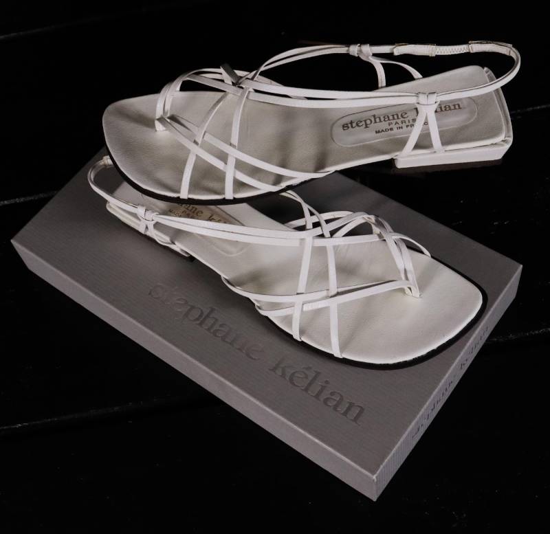 stephane Kelian Schnürsandalen Mit Zehensteg Flach in Weiß Eu 36, Us 5, Uk 3 #a von DieAufraeumerDE