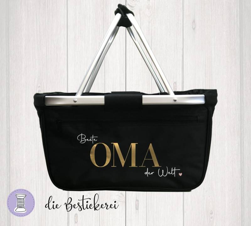 Einkaufskorb Personalisiert, Shopper Mit Namen, Abschiedsgeschenk Kindergarten, Geschenk Lehrerin, Faltbar von DieBestickerei