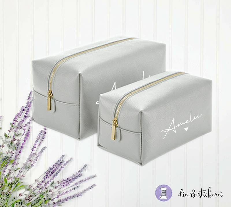 Kosmetiktasche Mit Namen| Make-Up Tasche | Schminktasche Beauty Bag Beauty-Set Personalisiert von DieBestickerei