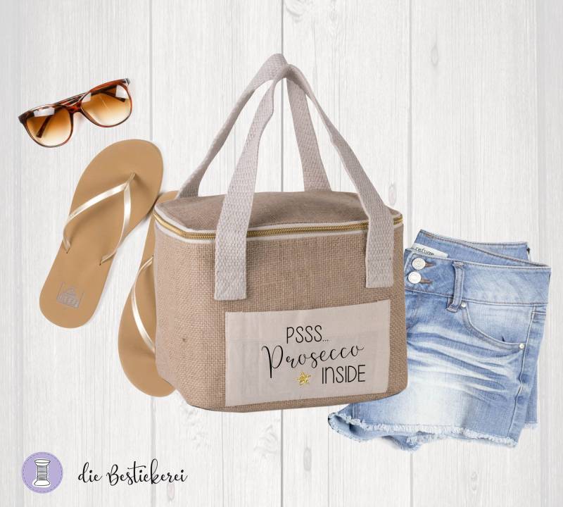 Mini Kühltasche | Strandtasche Jutetasche |Junggesellinnen Abschied Brautparty von DieBestickerei